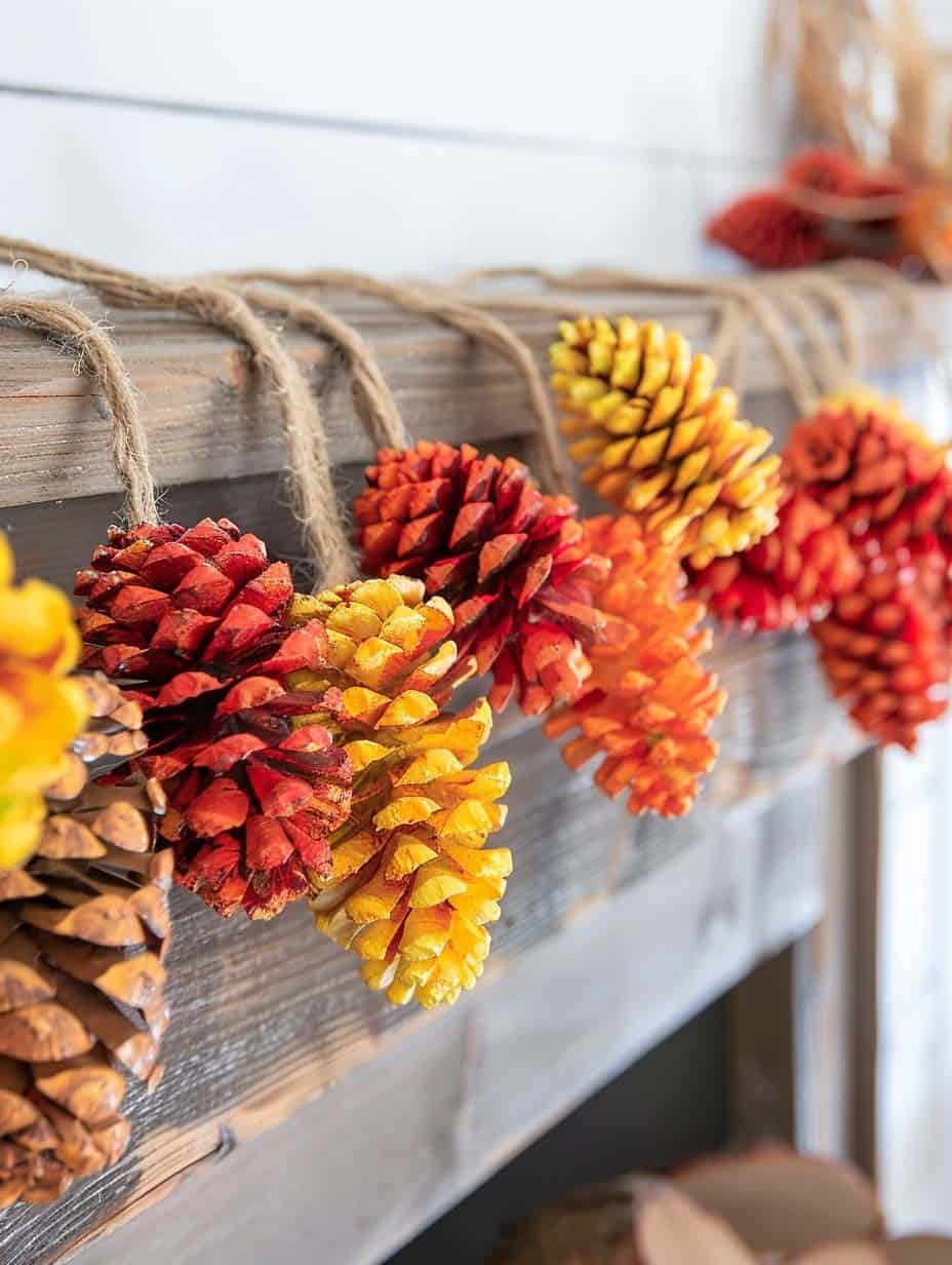 Painted Pinecone Garland