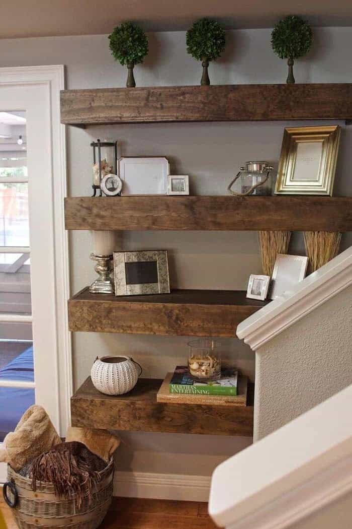 Faux Beams Add Interest to Empty Wall