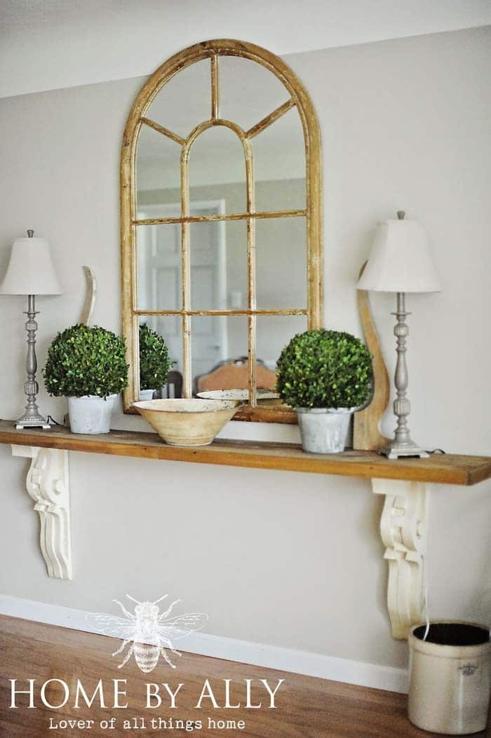 Oversized Corbels Support Space Saving Shelf