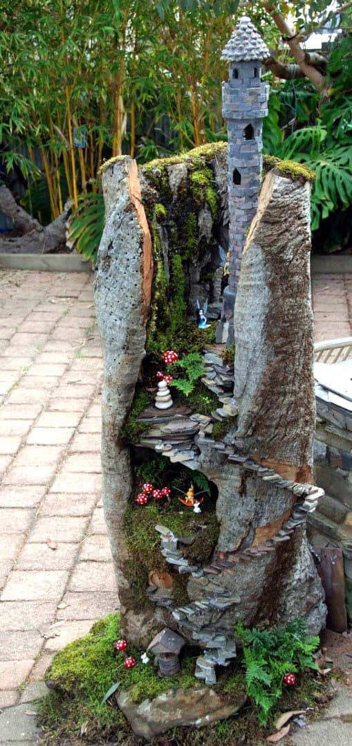 Create a Medieval Inspired Fairy Log Garden