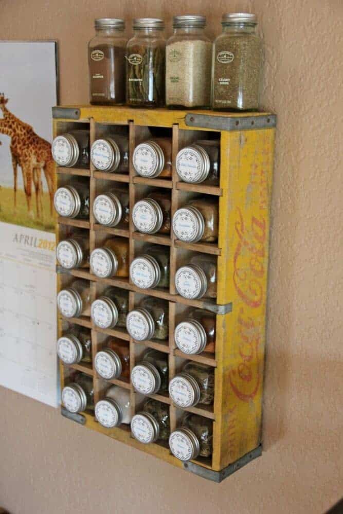 Spice Rack From A Vintage Crate