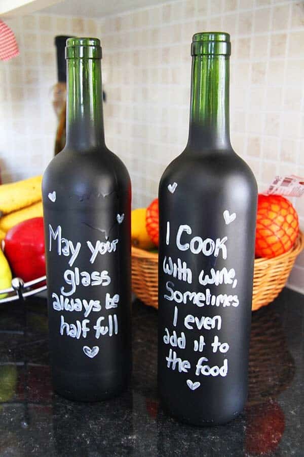 Personalize Wine Bottles with Chalkboard Paint