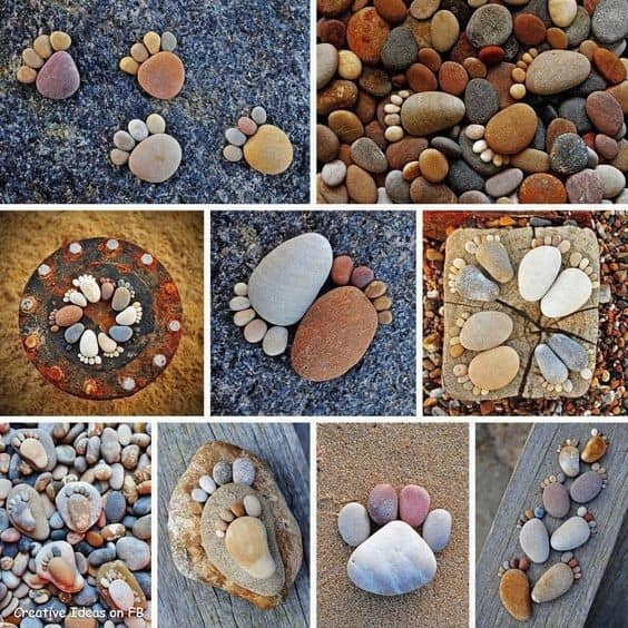 Family-Inspired River Rock Footprints