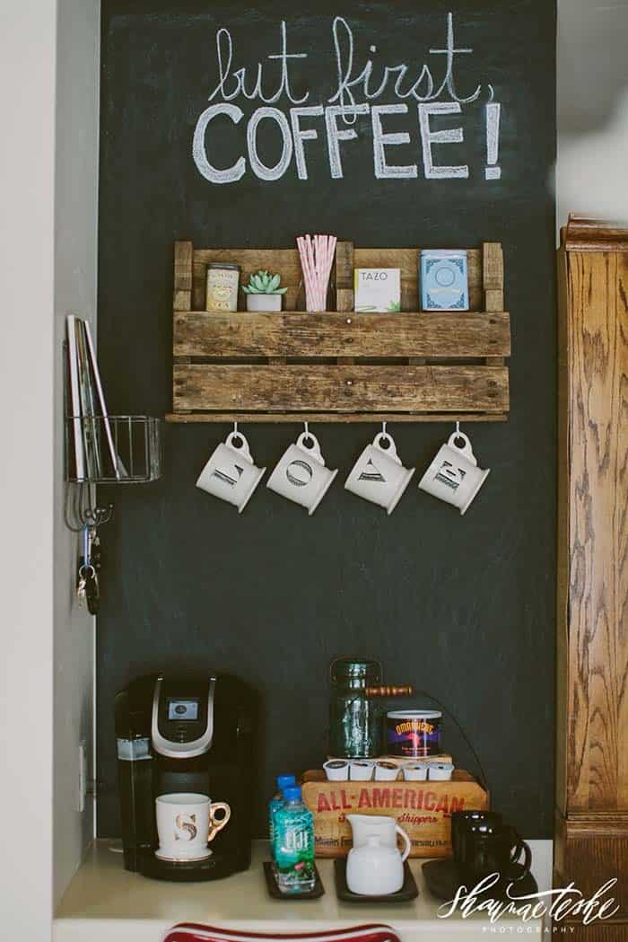 Create a Coffee Station with Recycled Pallets