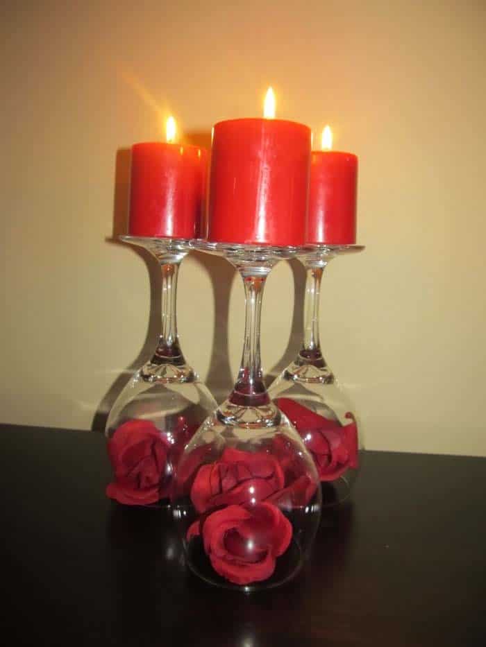 Create an Enchanting Display with Wine Glasses and Candles