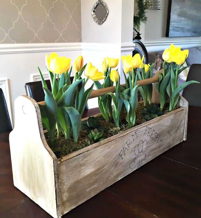 Sunny Yellow Tulips Centerpiece