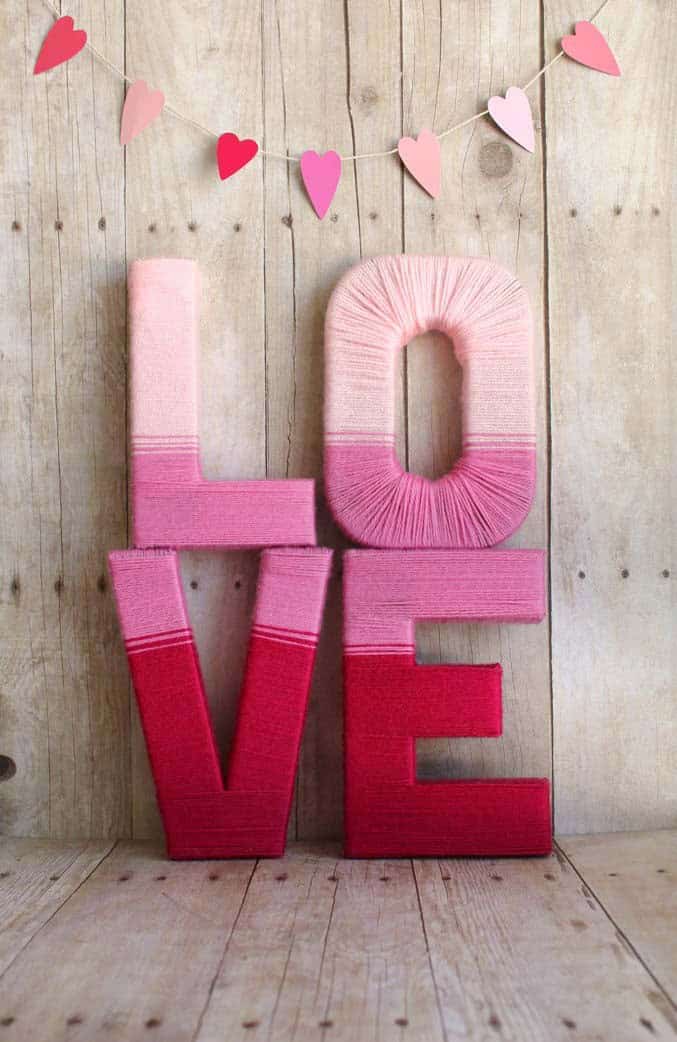 Create a Romantic Yarn Wrapped Ombre Sign