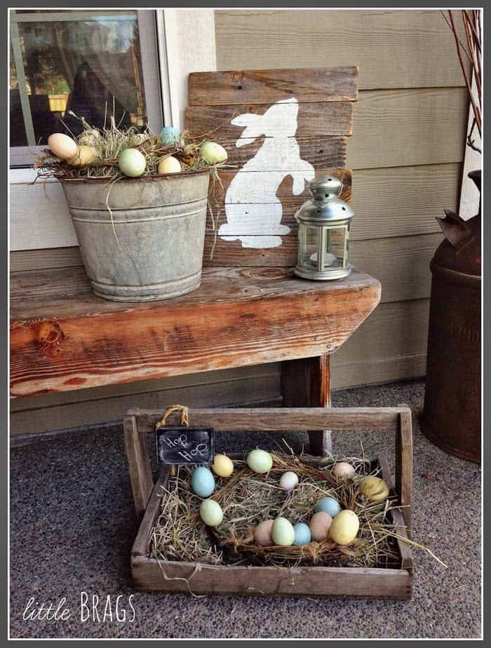 Add Easter Eggs to Your Galvanized Planters