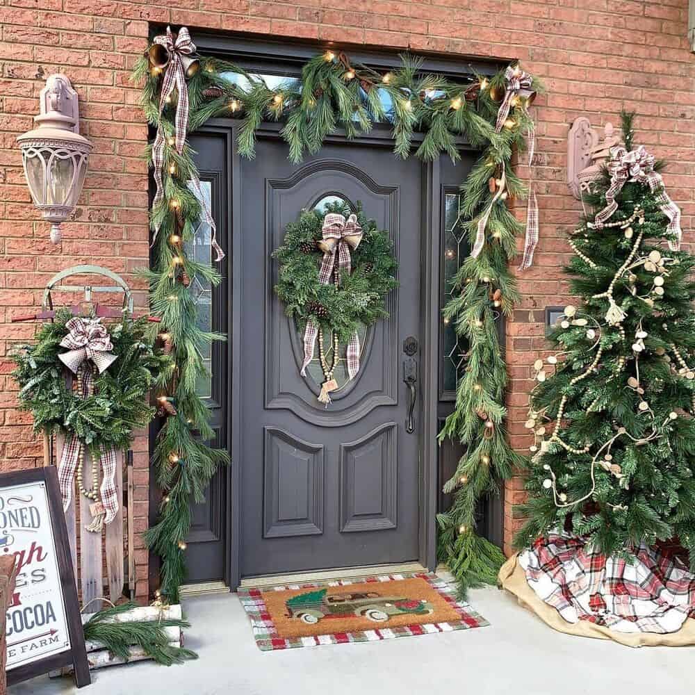 Create a Neutral Winter Wonderland on Your Front Door