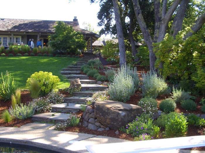 Utilize Large Steps to Divide Your Yard