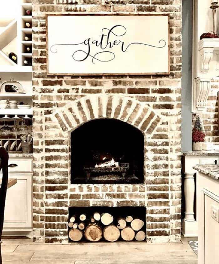 Bring Farmhouse Charm with a Rustic Kitchen Fireplace