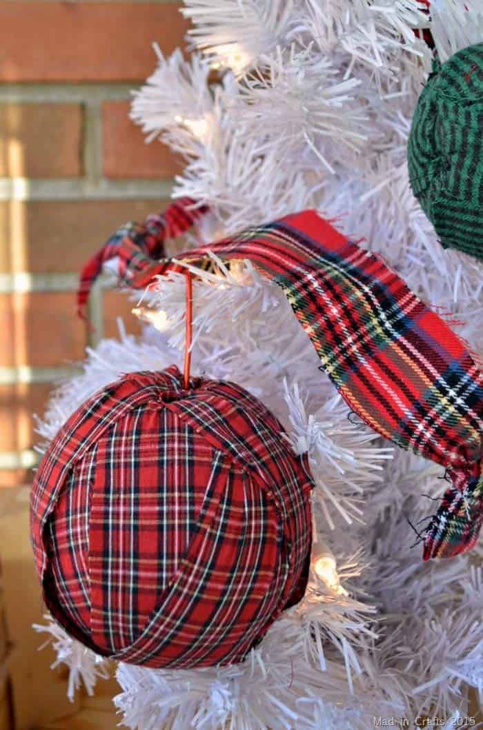 Make a Rustic Oversized Buffalo Plaid Ornament