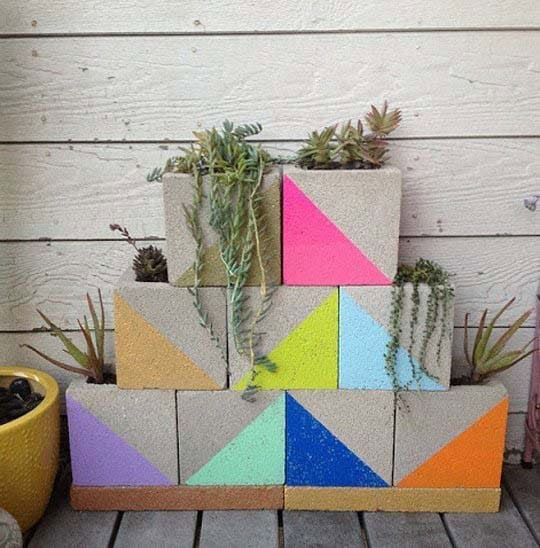 Single Cinder Block Succulent Garden