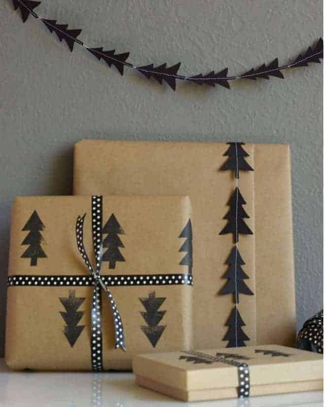 Elegant and Modern Black Tree Stamps for Packaging