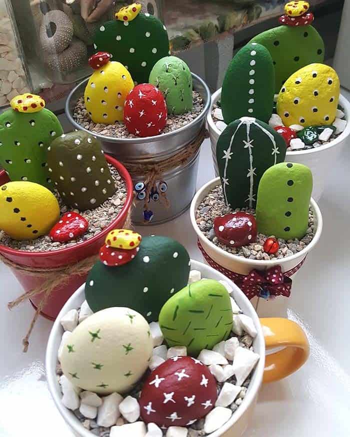 Cactus Painted Rock Ideas