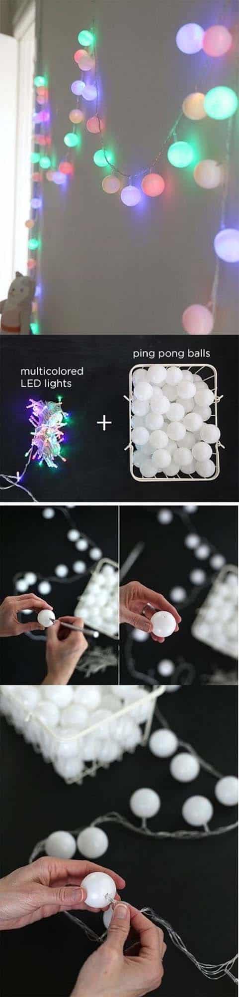 Get Brighter String Lights With Ping-Pong Balls