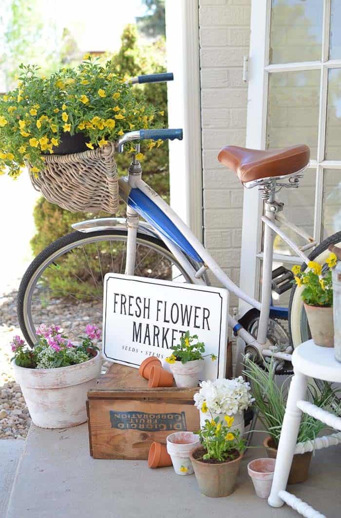 Reimagined Bicycle Basket Décor