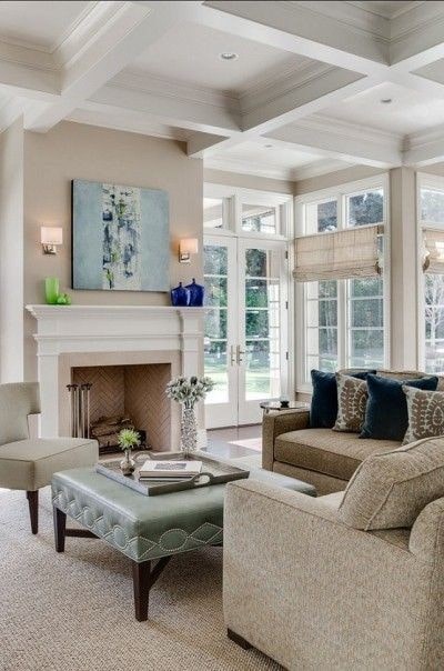 Utilize High Ceilings for a Rustic Fireplace Mantel