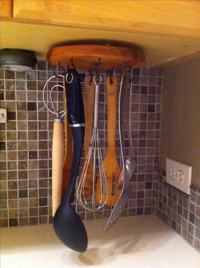 Neatly Organize Cooking Utensils with Command Hooks