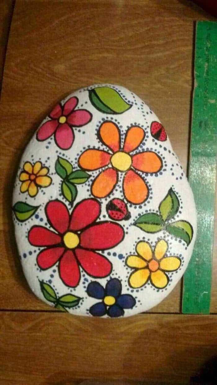 Flowers Painted Rocks