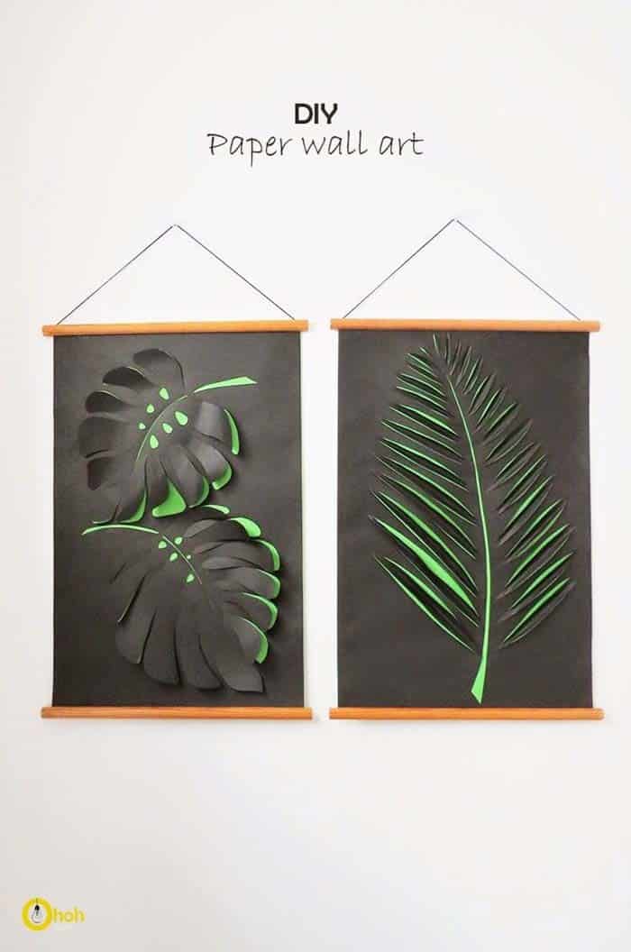 Paper Art Leaf Wall Hangings