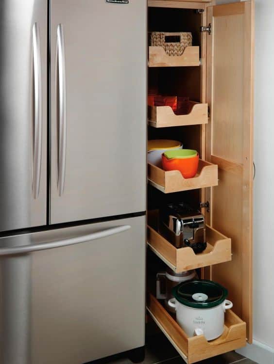 Bookshelf Pantry Drawers