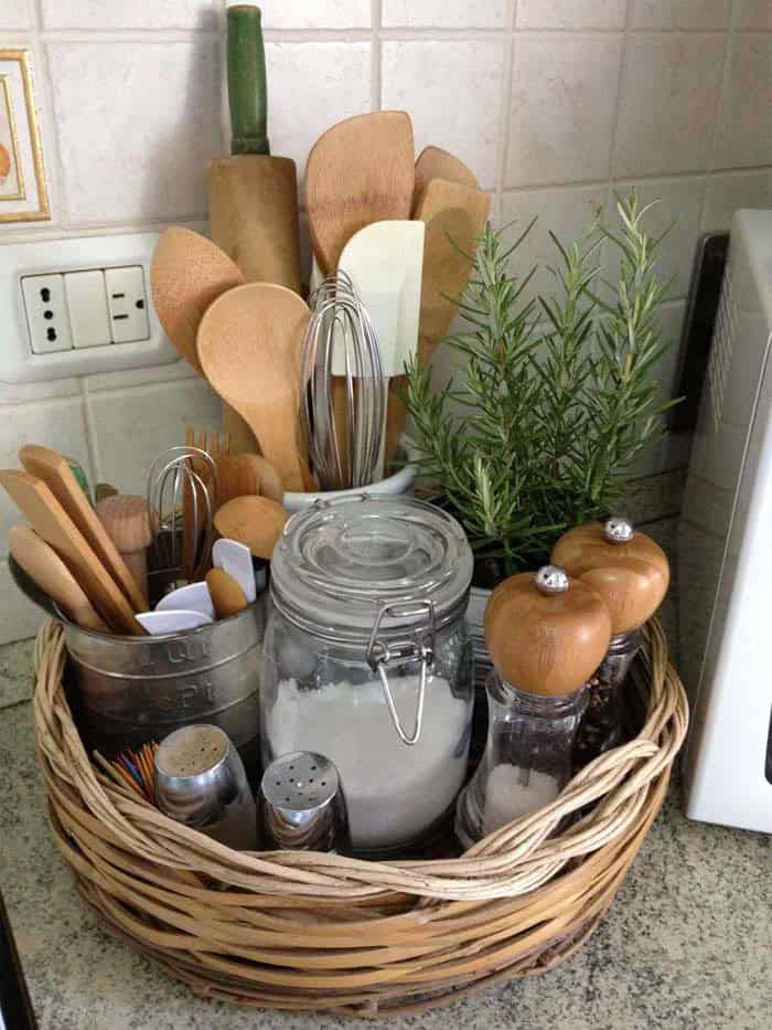 Keep Your Kitchen Countertop Organized with a Basket