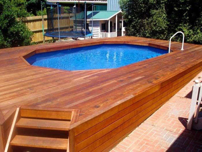 Get the Most of Above-Ground Pool with Deck and Trampoline