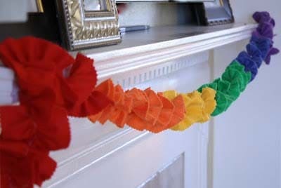 Make a Colorful Rainbow Pom Pom Garland