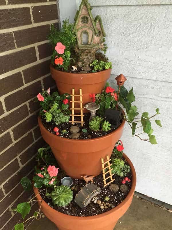 Upgrade Outdoors with a Tiered Terracotta Fairy Garden