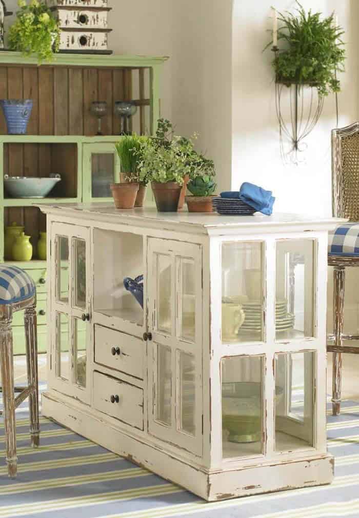 Kitchen Island From Upcycled Window Frames