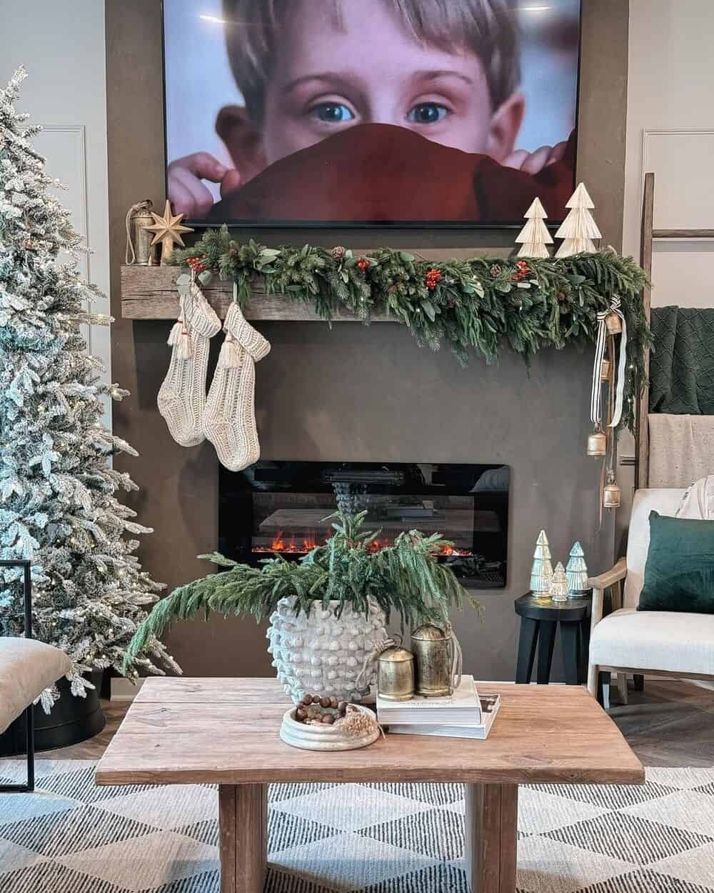 Enjoy Classic Holiday Movies with Rustic Decor