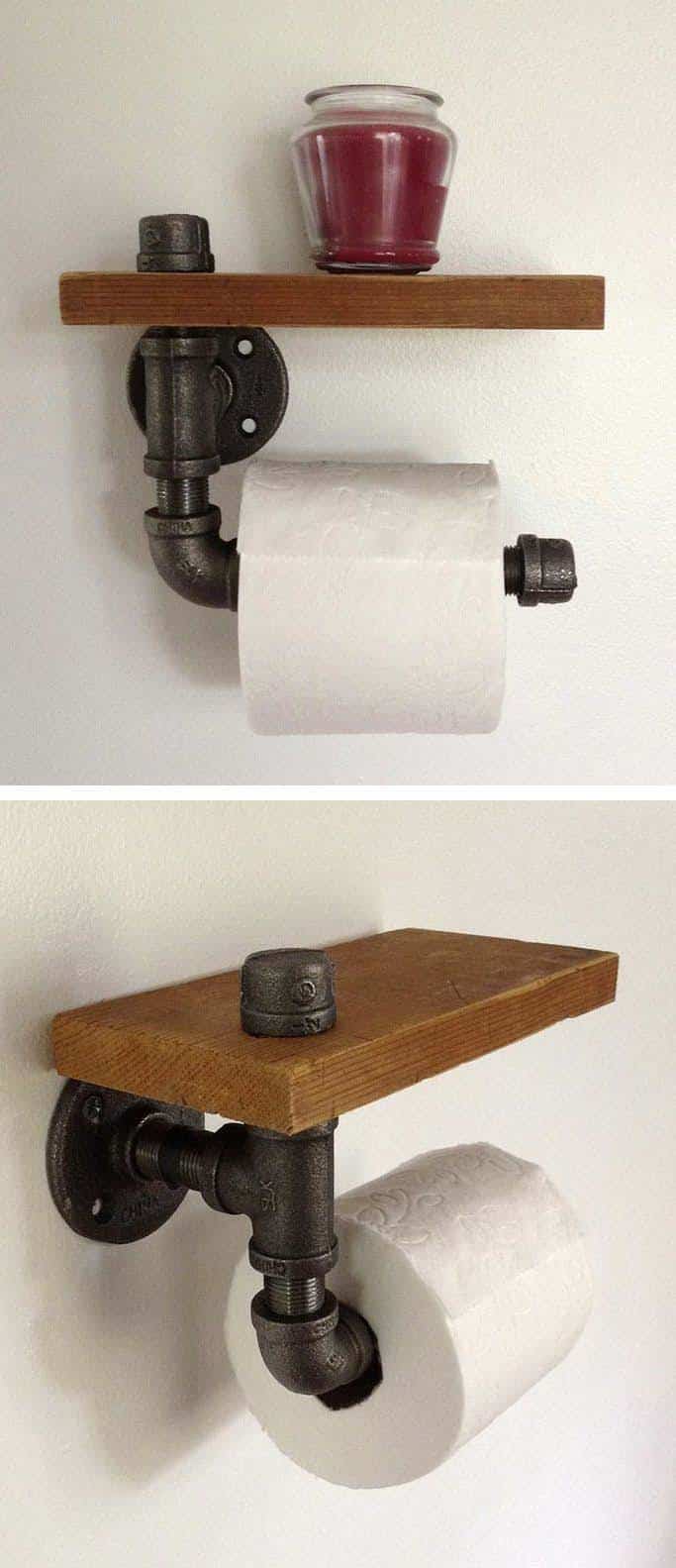 Rustic Industrial Pipe TP Holder