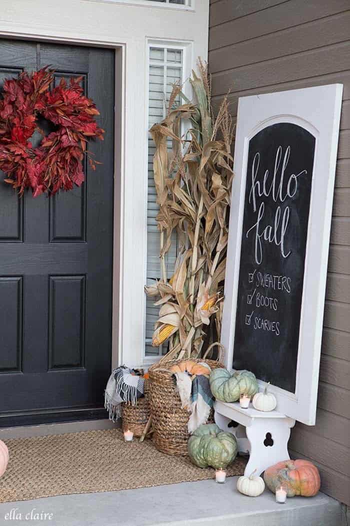 Decorate Your Porch with Framed Chalkboard Sign