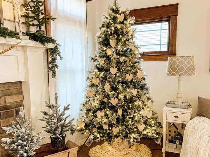 Rustic Valentine’s Day Tree with White Hearts and Burlap