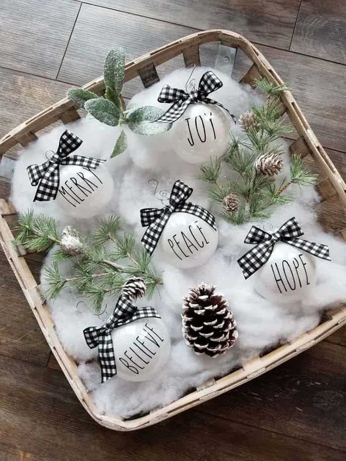 Spice Up Your Ball Ornaments with Cute Buffalo Bows