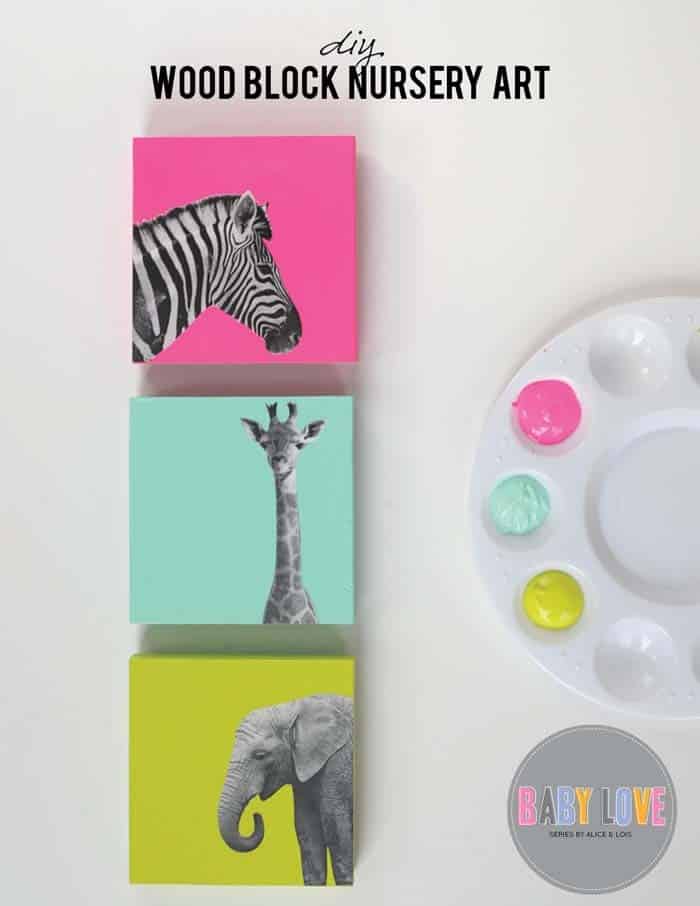 DIY Wood Block Nursery Art