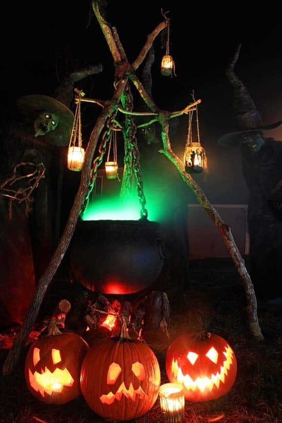 Bubbling Cauldron Witchy Display