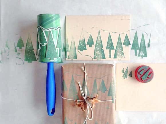 Upgrade Your Wrapping Paper with lint Roller Art