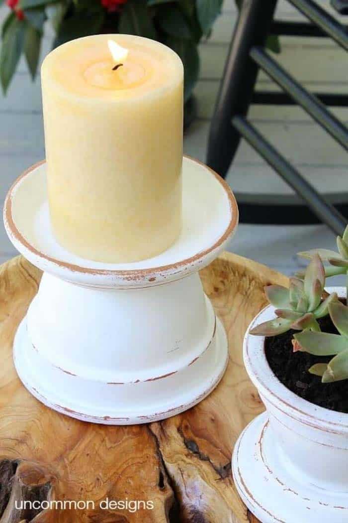 Elevate Your Candles with a Clay Flower Pot Holder