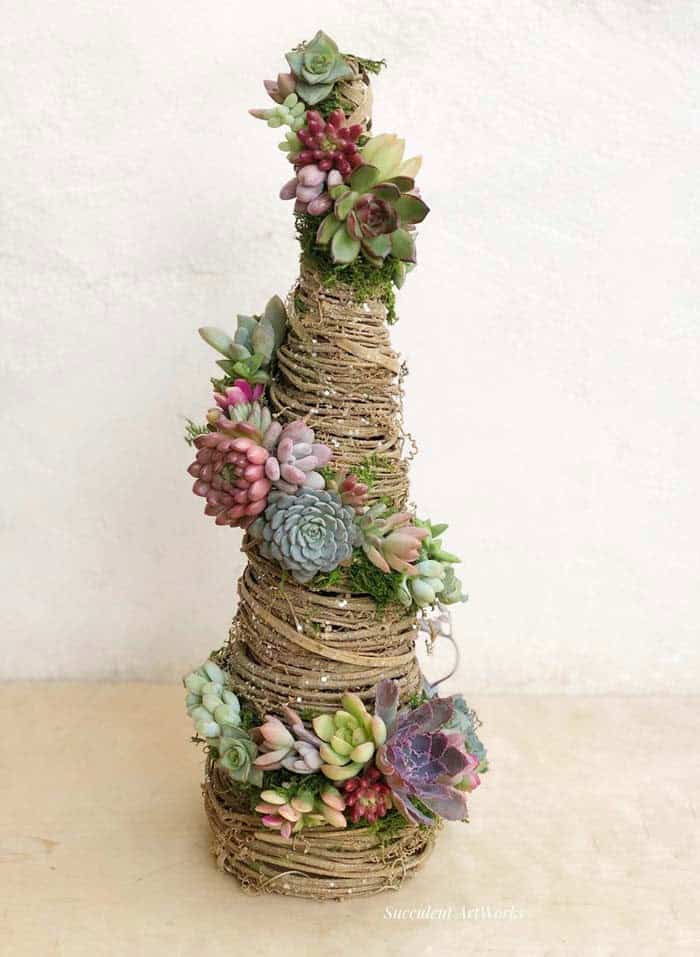 Add Rugged Appeal with Moss Vine and Succulents Tree