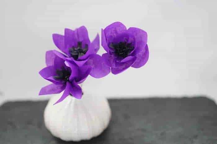 Paper Purple Anemone Flowers