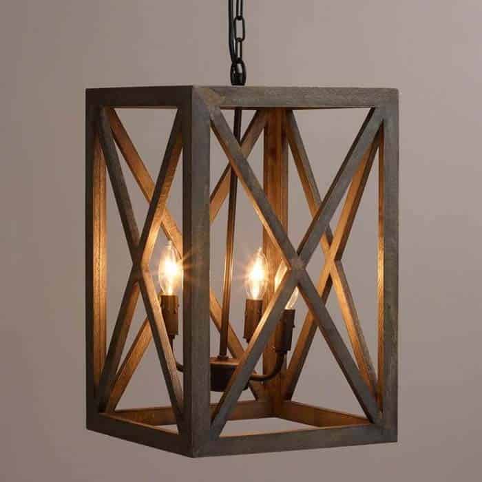 Natural Wood X Light Fixture