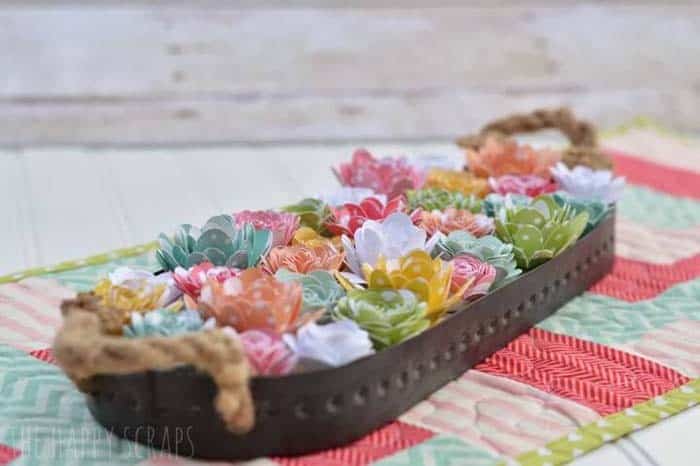 Colorful Tray Of Paper Flowers