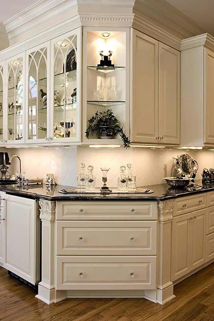 Enhance White Kitchen Cabinets with Brightly Colored Granite