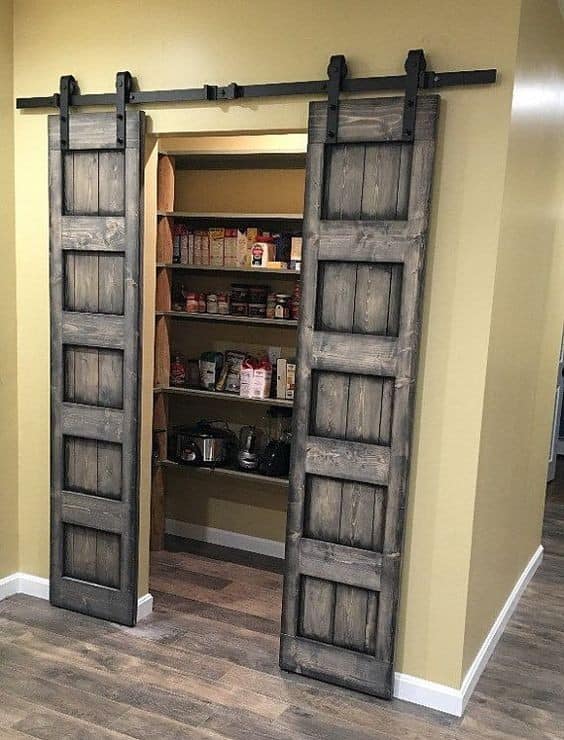 Add Rustic Coziness with a Dark Colored Closet Barn Door