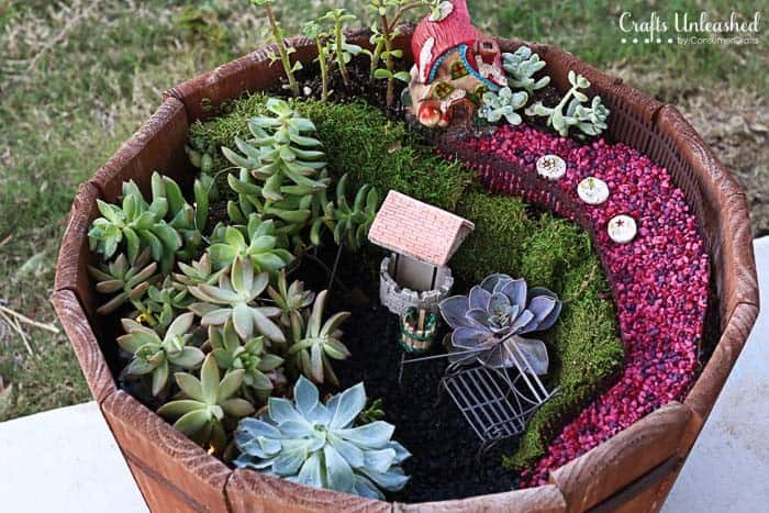 Embellish a Succulent Fairy Garden with a Rustic Well