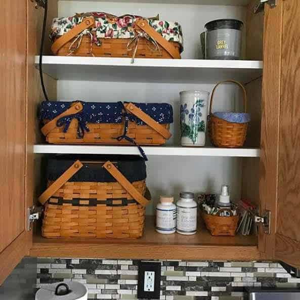 Use Picnic Baskets For Pretty Storage