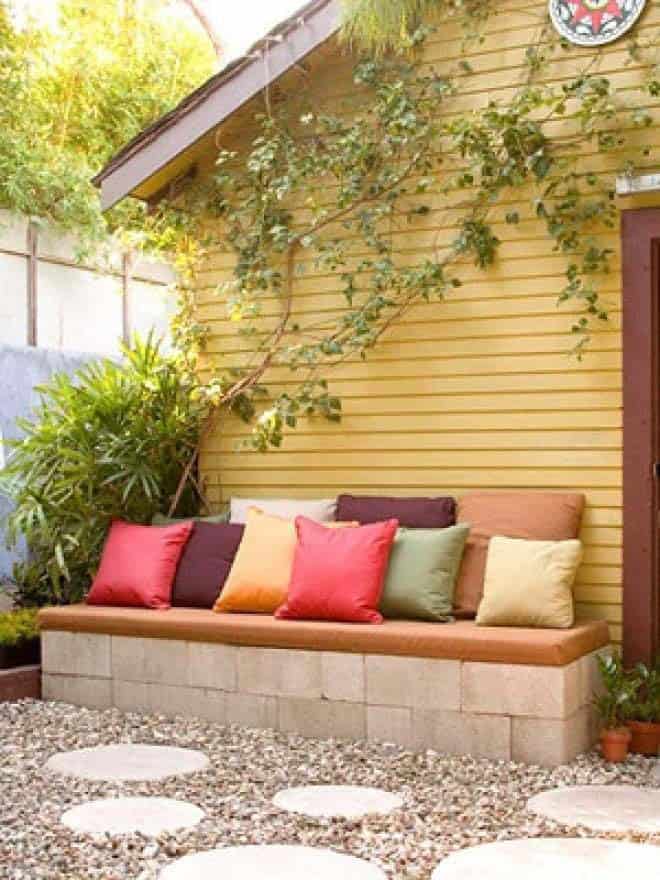 Make a Comfy Cinder Block Sofa for Extra Seating