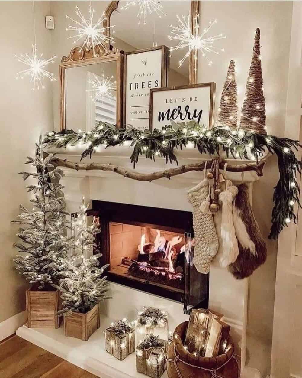 Romantic Rustic Mantel Decoration